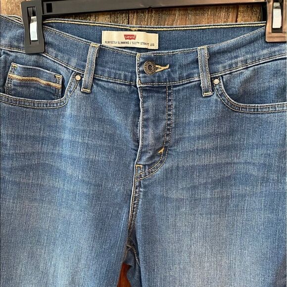 Levi’s 512 Sz 6S Blue Denim Straight Leg Perfectly Slimming Jeans - Picture 4 of 9
